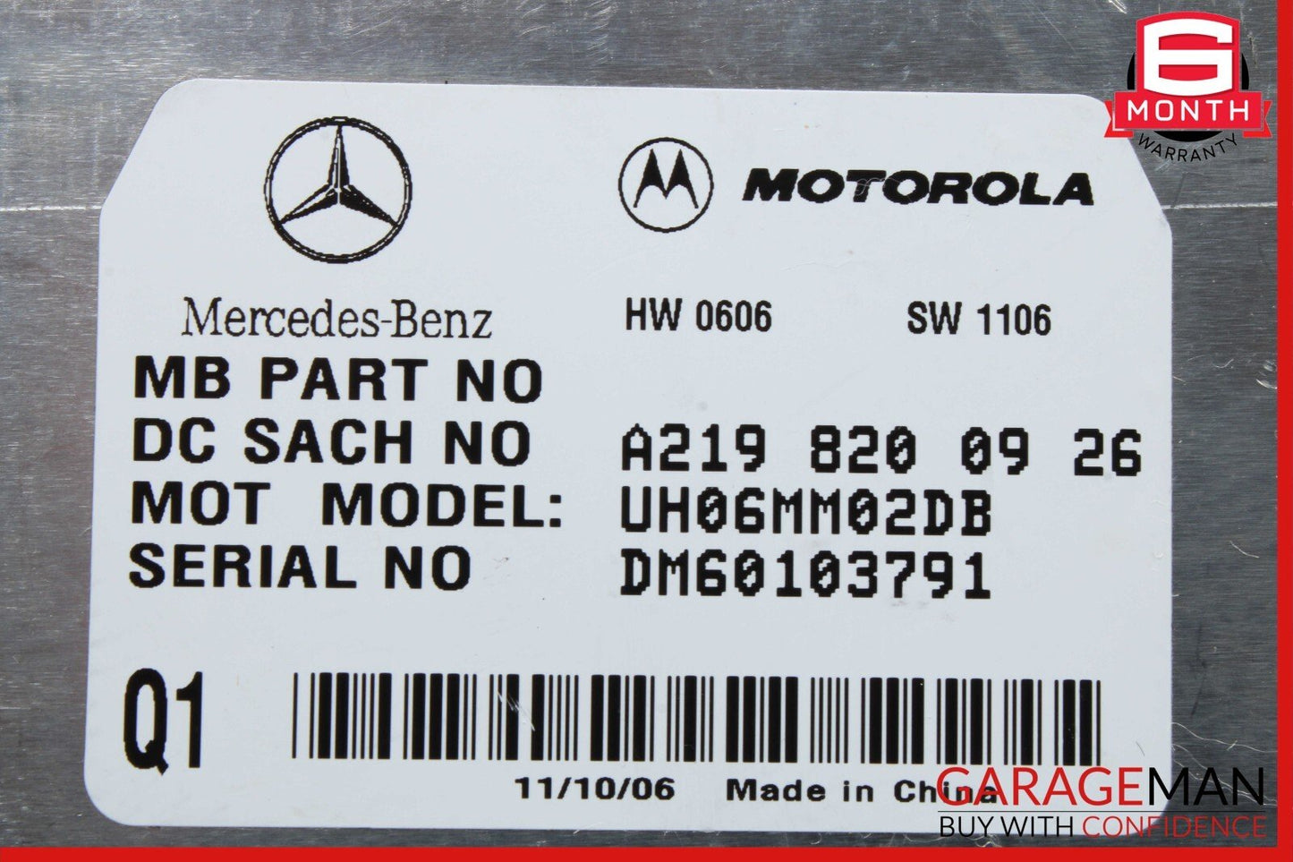 06-12 Mercedes X164 GL450 E350 Communication Control Module 2198200926 OEM
