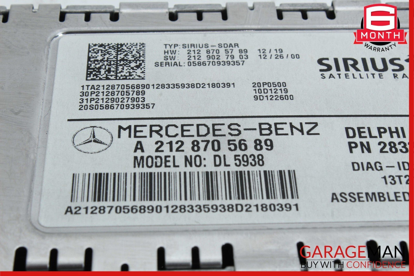 10-17 Mercedes W204 C300 CLS550 Sirius Satellite Radio Receiver 2128705689 OEM