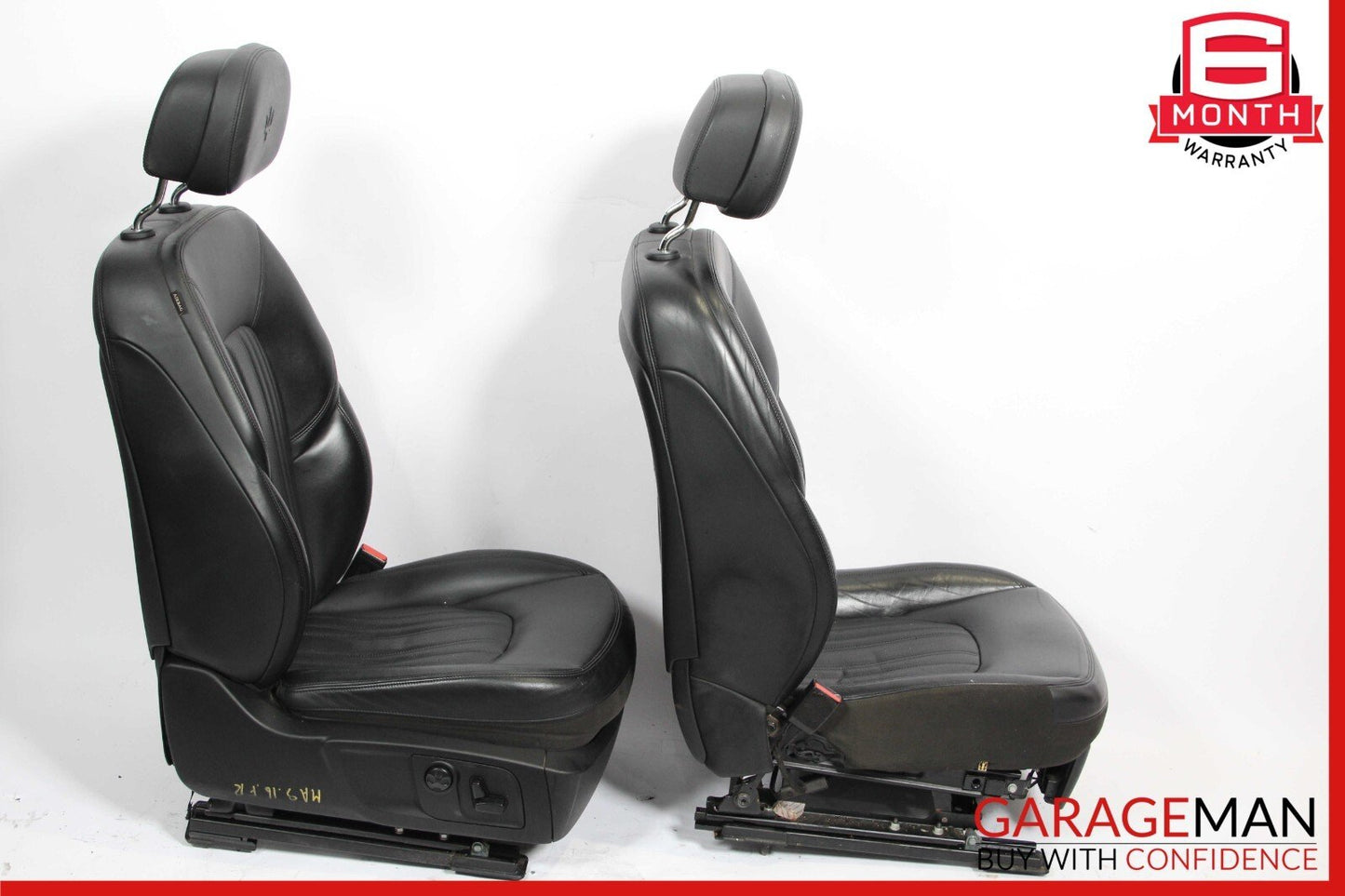 14-17 Maserati Ghibli M157 Front Complete Seat Cushion Cover Assy Set Black OEM