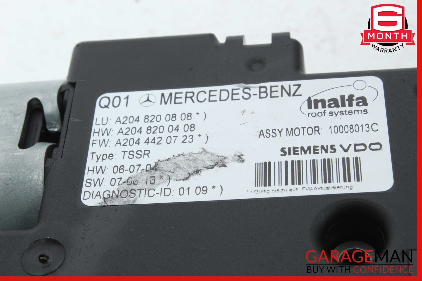 08-15 Mercedes W204 C350 GLK350 CL550 Panoramic Sunroof Sun Roof Motor Unit OEM