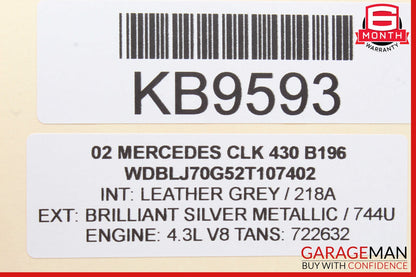 98-02 Mercedes W208 CLK430 Hazard Door Lock Switch Control Panel OEM
