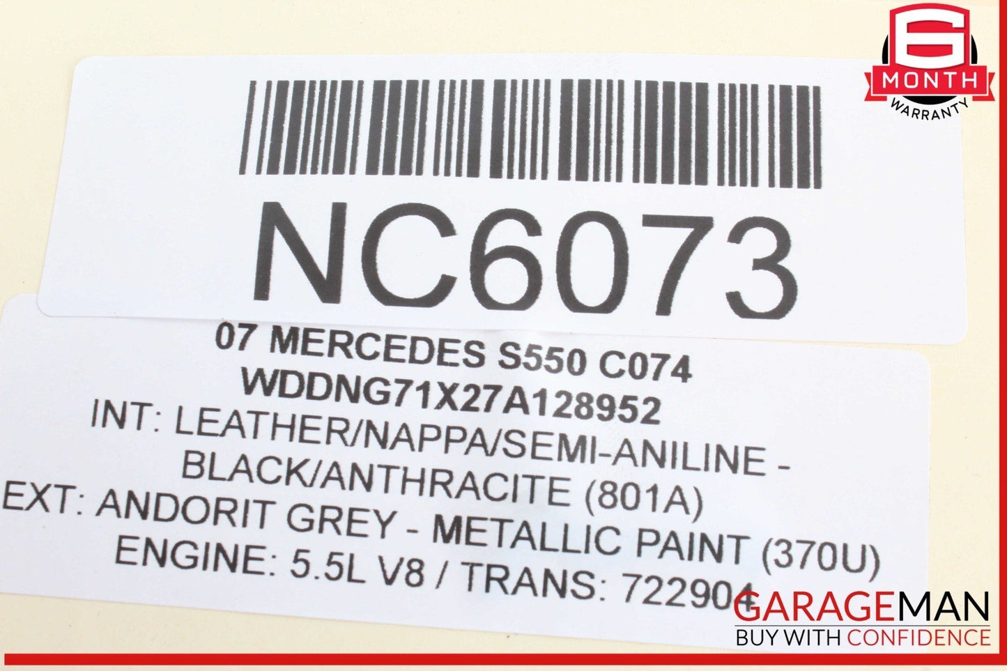 07-13 Mercedes W221 S550 Rear Center Console AC A/C Air Vent Trim 2216801639 OEM