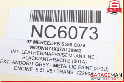 07-13 Mercedes W221 S550 Rear Center Console AC A/C Air Vent Trim 2216801639 OEM