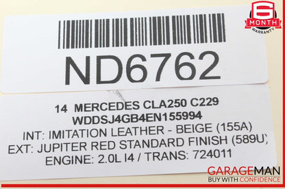 08-18 Mercedes W117 CLA250 Front / Rear Left or Right Side Door Audio Speaker