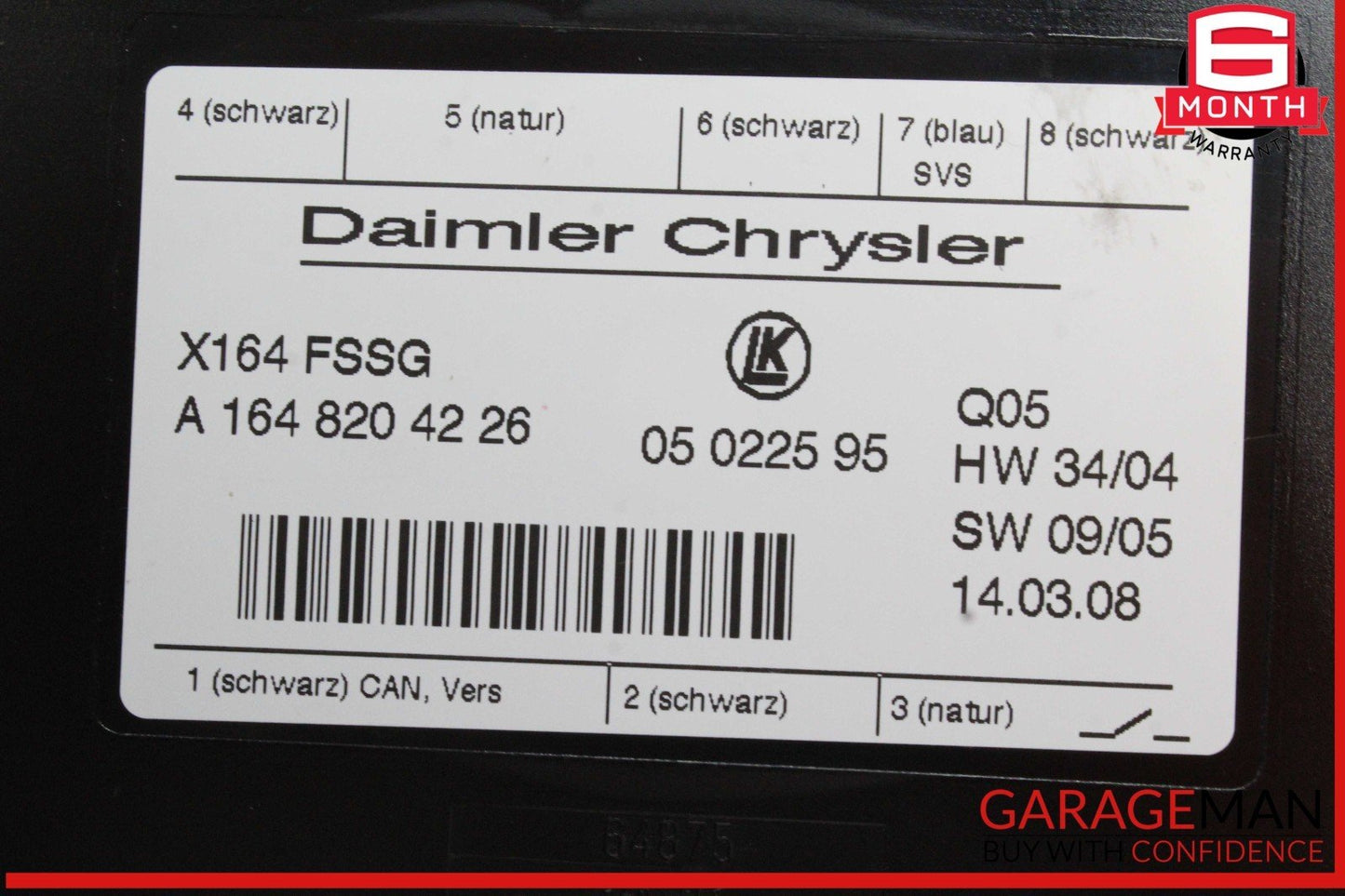 07-12 Mercedes X164 GL450 4MATIC Third Seat Row Power Folding Control Module OEM