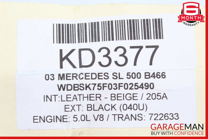 03-12 Mercedes R230 SL550 SL500 SL65 AMG Rear SAM Fuse Box Relay Module Assy