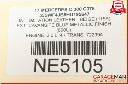 15-20 Mercedes-Benz C300 W205 Rear Fuse Box Relay SAM Module 2055847010 Genuine