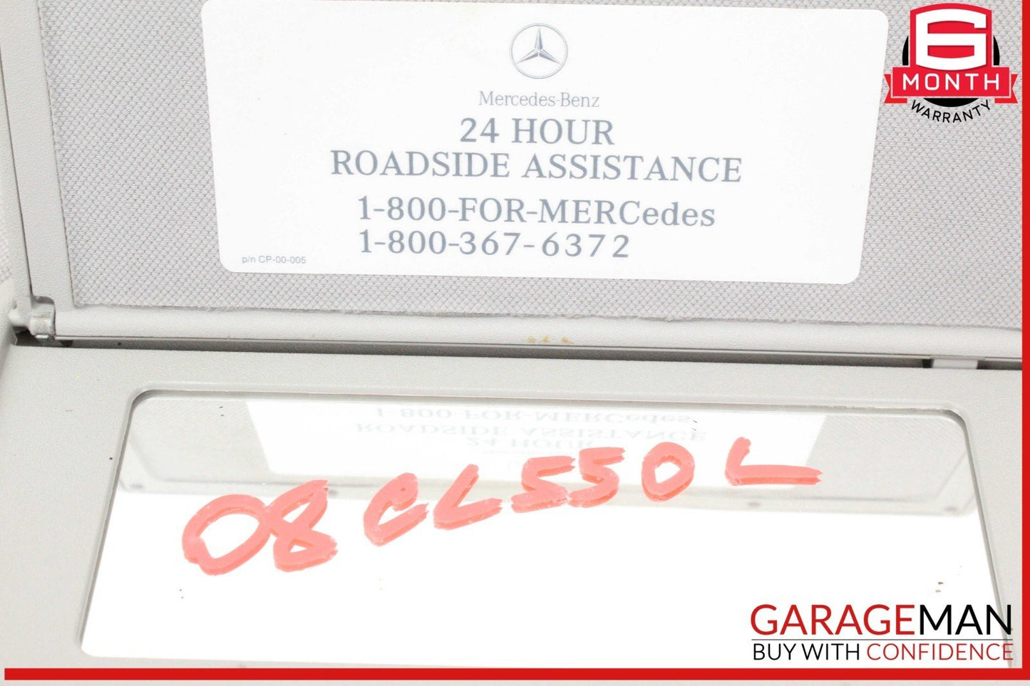 07-14 Mercedes W216 CL550 Front Left Driver Side Sun Visor Sunvisor Gray OEM