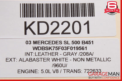 03-12 Mercedes R230 SL500 SL55 AMG Front Left Side Under Seat Control Module