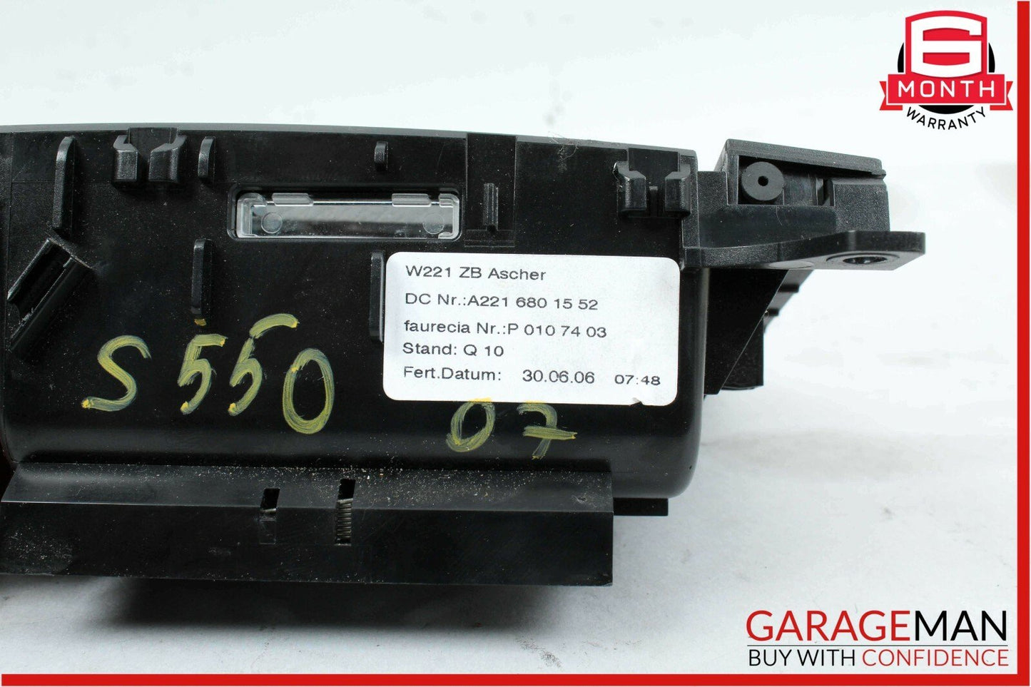 07-09 Mercedes W221 S550 S65 AMG Ash Tray Ashtray Lighter Compartment Tray OEM