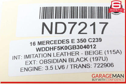 08-18 Mercedes W212 E350 C350 CLS550 Rear Right Side Door Control Module Unit