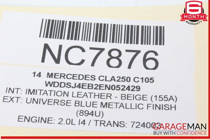 12-20 Mercedes W117 CLA250 SLK250 SLC300 Right Side Exterior Door Handle OEM