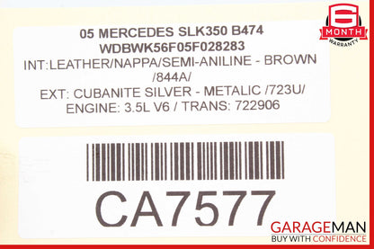 05-08 Mercedes R171 SLK350 SLK280 Exterior Door Handle Right Passenger Side OEM