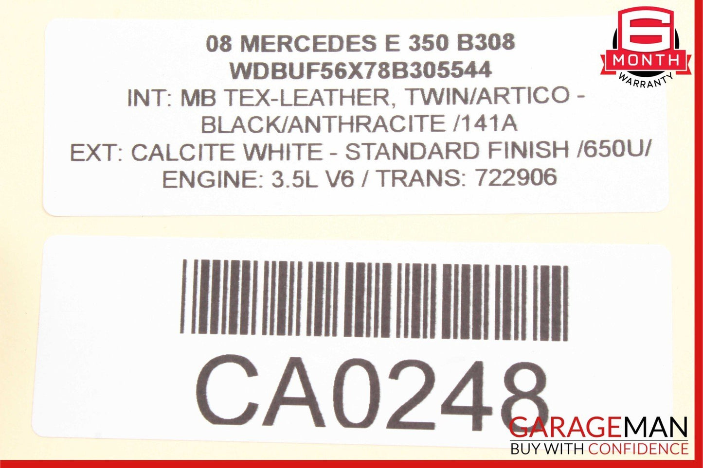 07-09 Mercedes W211 E350 E320 E500 Interior Top Upper Rear View Mirror OEM