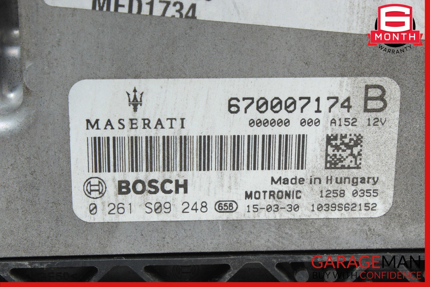 14-17 Maserati Ghibli M157 ECU ECM Engine Computer Control Module Unit