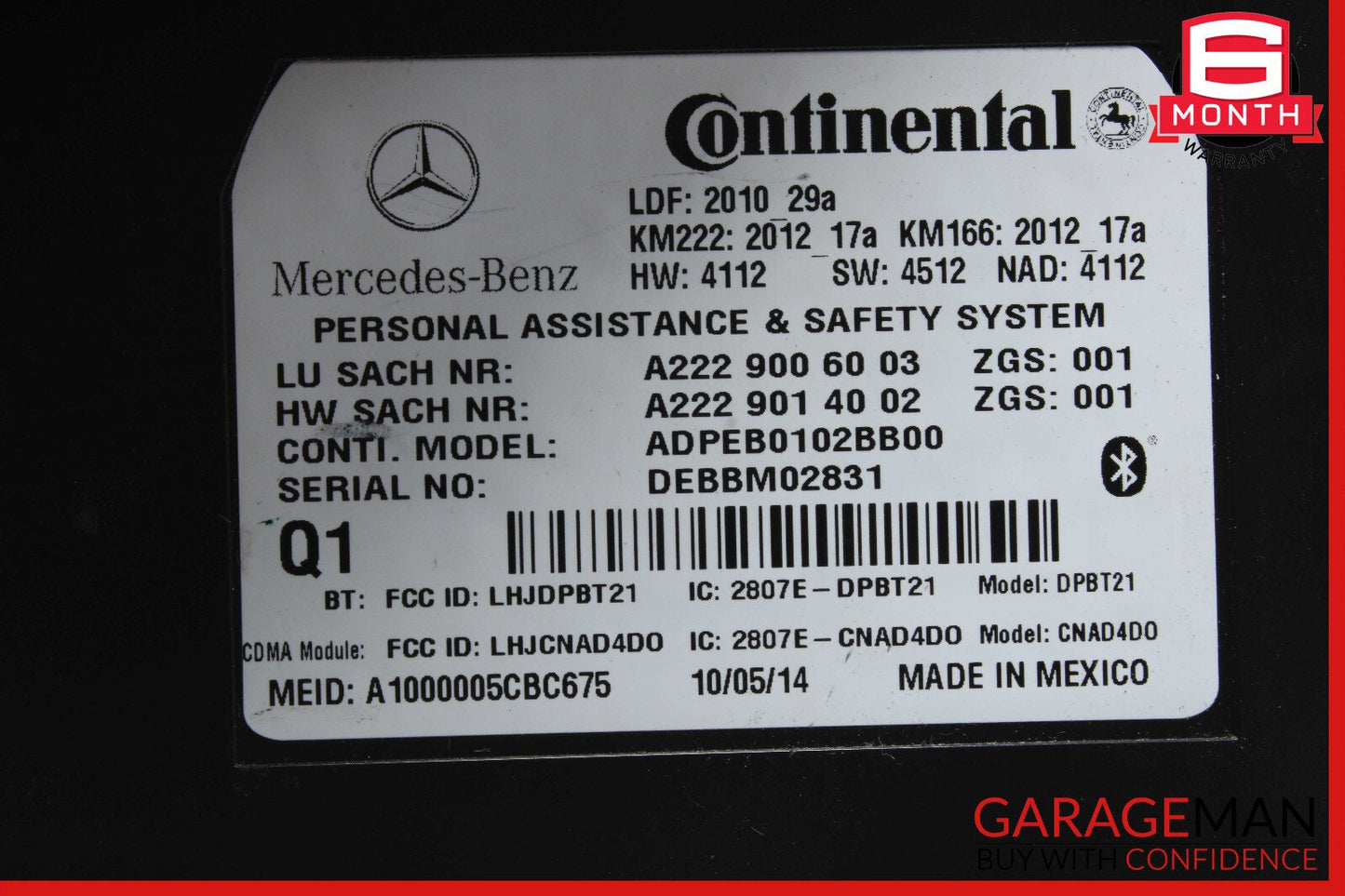 Mercedes W212 E350 SLK250 SL400 Communication Control Module 2229006003 OEM