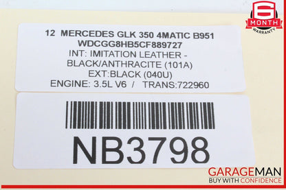 10-15 Mercedes X204 GLK350 4MATIC Front / Rear Right Side Exterior Door Handle Black