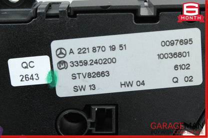 07-13 Mercedes W221 S550 CL550 Front Right Side Seat Adjust Control Switch Set