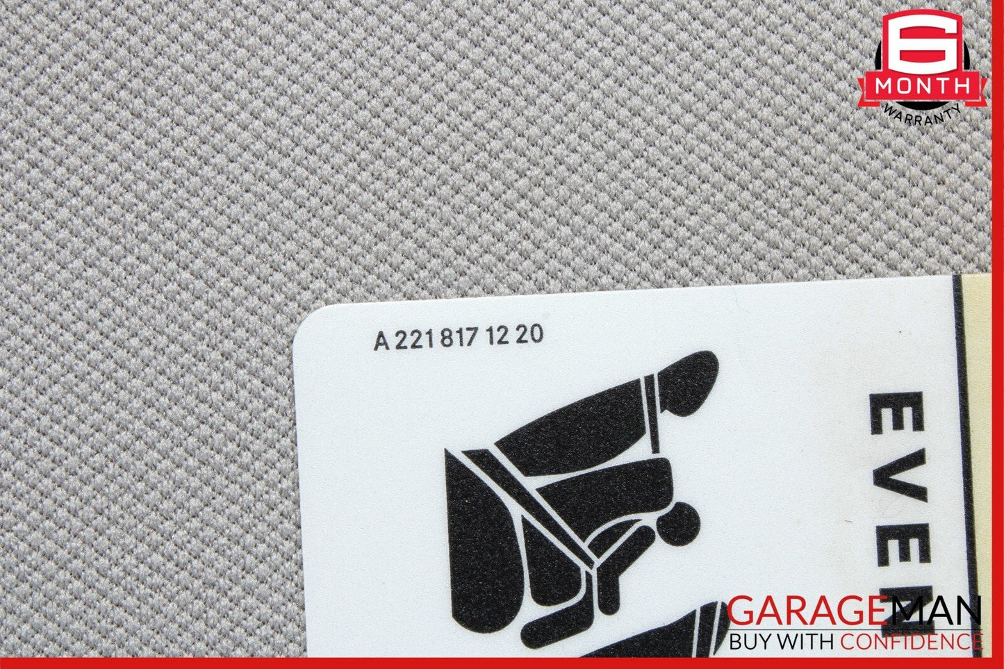 Mercedes W221 S550 CL550 Sun Visor Sunvisor Shade Cover Right Passenger Gray OEM