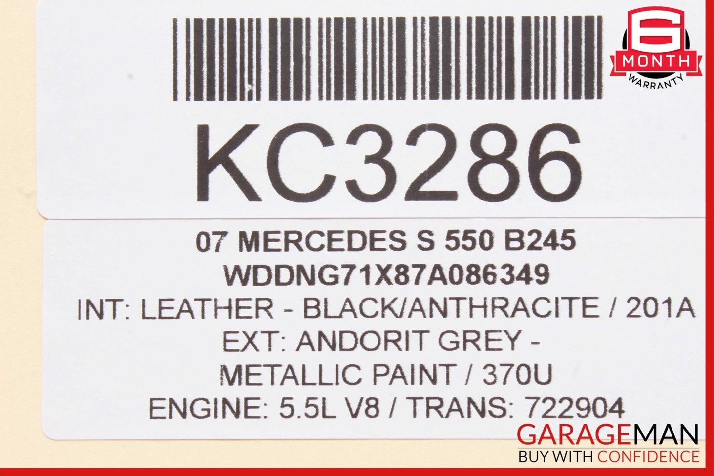 07-10 Mercedes W221 S550 CL550 Front Windshield Night Vision Camera OEM