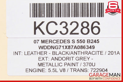 07-10 Mercedes W221 S550 CL550 Front Windshield Night Vision Camera OEM