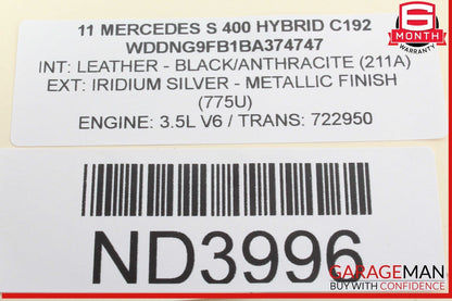 07-20 Mercedes W221 S400 Hybrid Dynamic Seat Vacuum Pump 0008004448 OEM