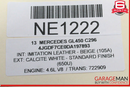 12-16 Mercedes X166 GL450 Front Right Side Door Lock Latch Actuator OEM