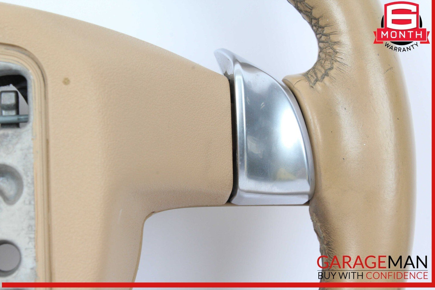 11-14 Porsche Cayenne 958 Multifunction Steering Wheel Assembly Beige OEM
