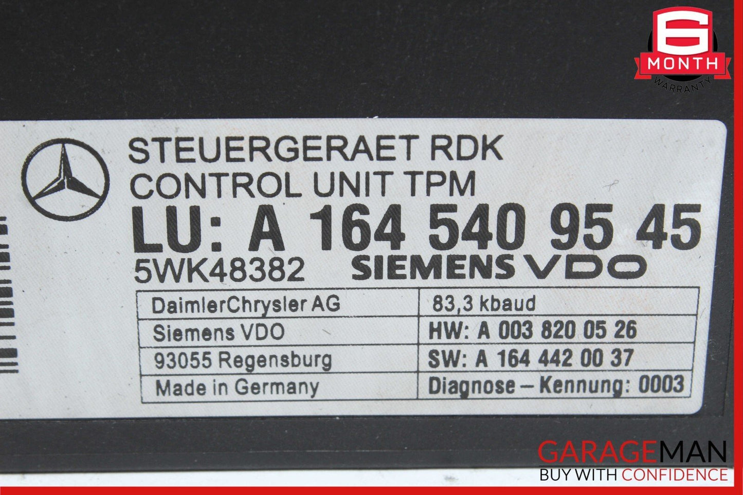 06-13 Mercedes SL500 E350 CL550 TPMS Tire Pressure Control Module Unit