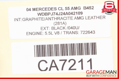 03-08 Mercedes W215 CL55 SL55 AMG Right Air Pump Check Valve EGR Emission OEM