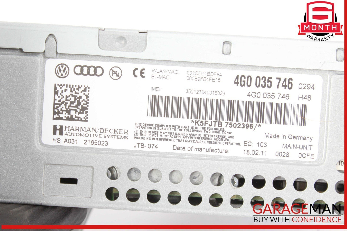 12-18 Audi A7 Multimedia Audio CD Player Receiver Head Unit 4G0035746 OEM