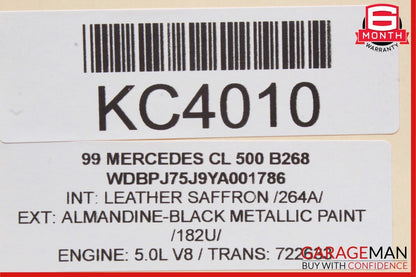 00-08 Mercedes W215 CL500 CL55 AMG CL600 Alarm Control Module Unit OEM