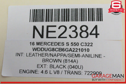 14-17 Mercedes W222 S550 Rear Right Passenger Side Door Control Module Unit OEM