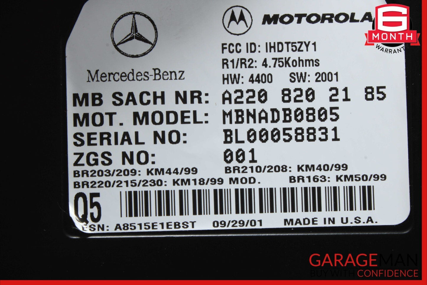 00-06 Mercedes W220 S55 CLK55 AMG Voice Command Control Module 2208202185 OEM
