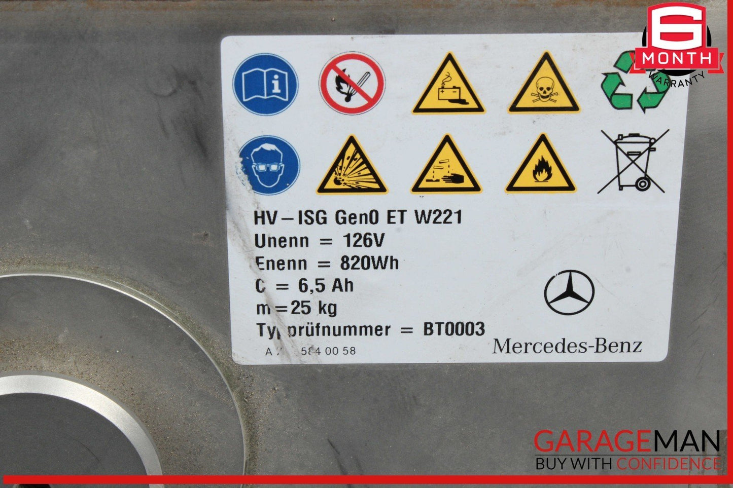 10-13 Mercedes W221 S400 Hybrid Lithium-Ion Engine Battery 2213430500 OEM