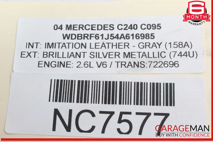 01-11 Mercedes W203 C240 Trunk Lid Lock Latch Handle 2037500693 OEM