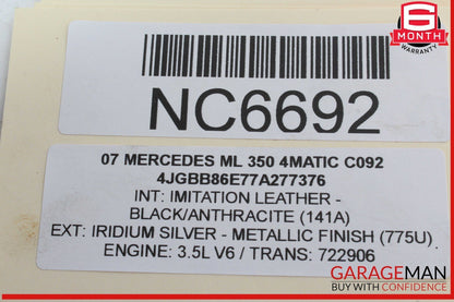 06-15 Mercedes W164 ML350 4MATIC Engine Oil Separator Cover 2720160134 OEM