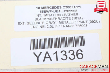 15-18 Mercedes W205 C300 Center Dashboard Hazard Control Switch w/ Clock Assy