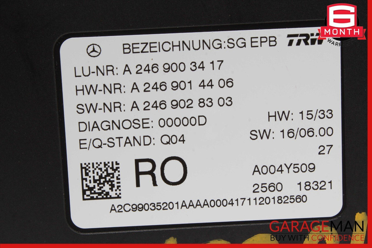 12-20 Mercedes W117 CLA250 SLK350 Hand Parking Brake Control Module