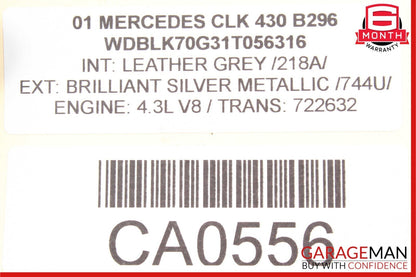 98-03 Mercedes W208 CLK430 CLK320 Inner Rear Left Tail Light Taillight Lamp OEM