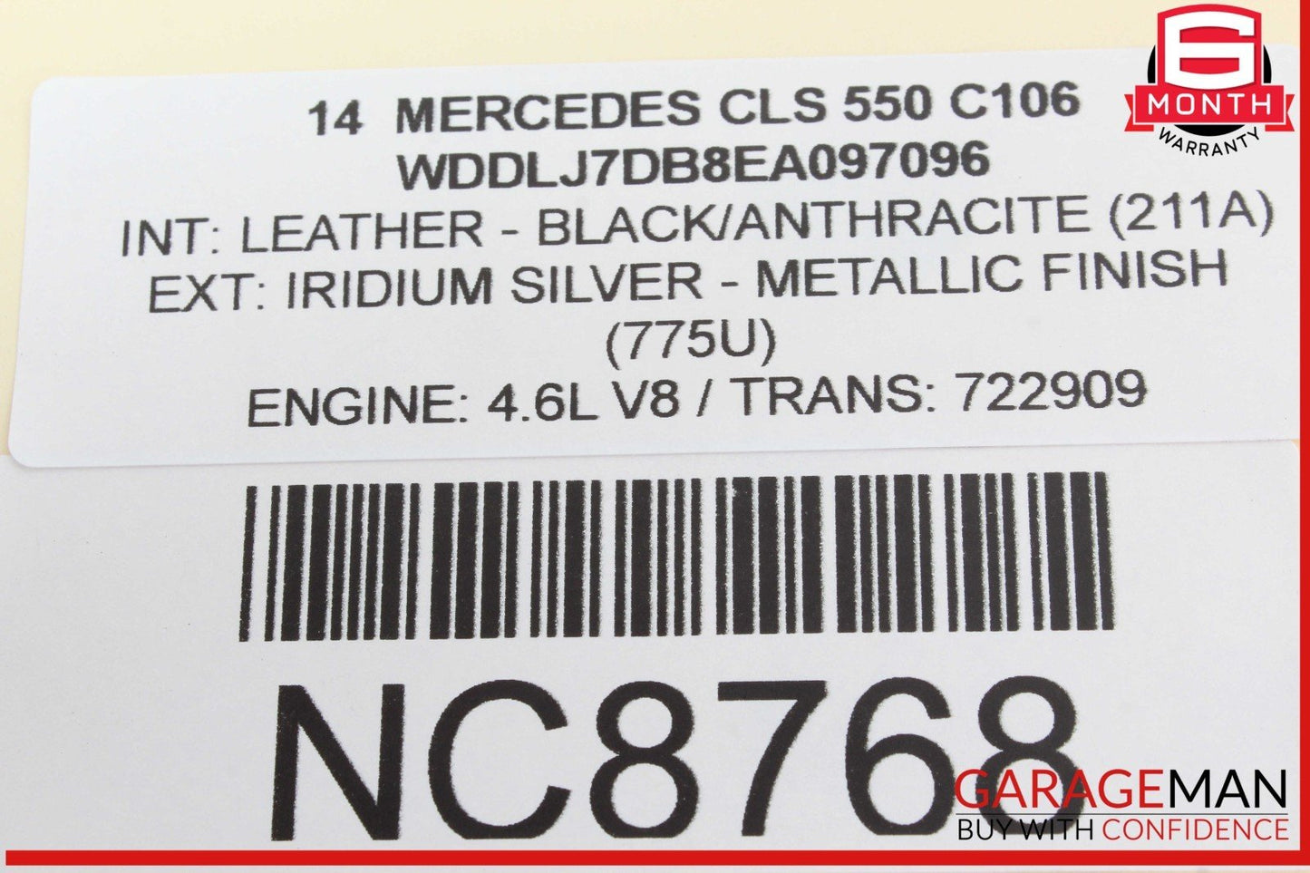 08-18 Mercedes W218 CLS550 Rear Right or Left Side Lower Thrust Control Arm OEM