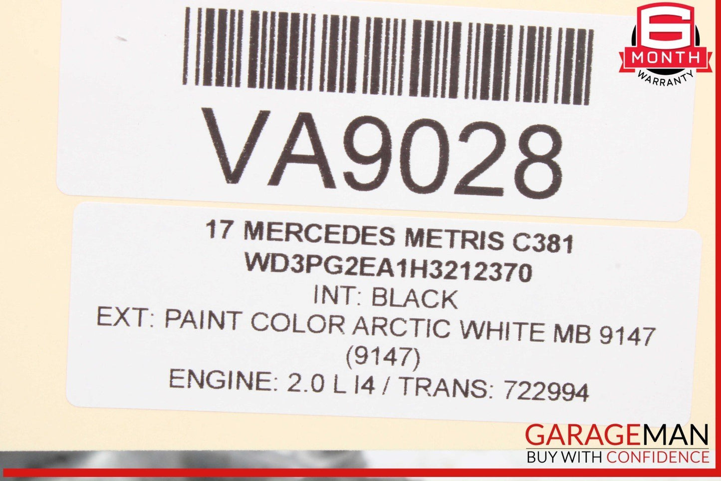 16-23 Mercedes Benz W447 Metris 2.0L Timing Chain Cover 2740150400 OEM
