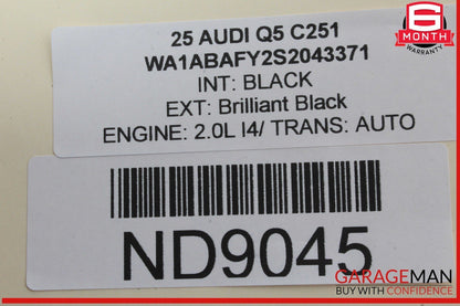 18-25 Audi Q5 A6 S6 Trunk Liftgate Release Open Control Module 80A962243 OEM
