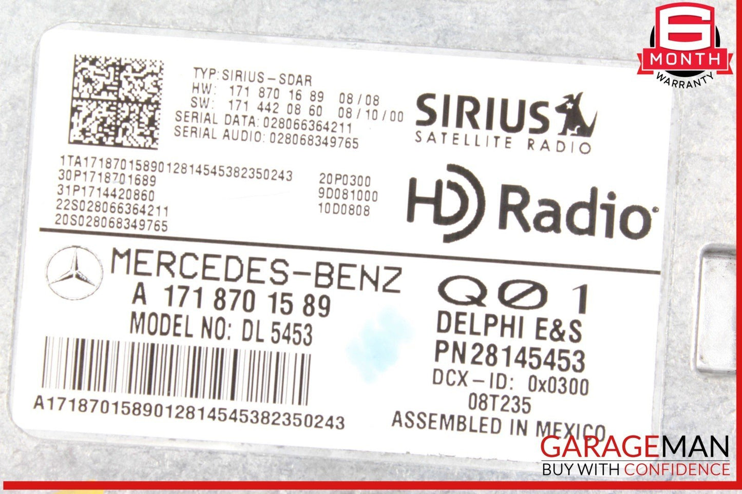 09-13 Mercedes W211 E350 Sirius Satellite Radio Receiver 1718701589 OEM