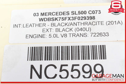 03-06 Mercedes R230 SL500 SL600 Rear Right Side Hydraulic Shock Strut Absorber