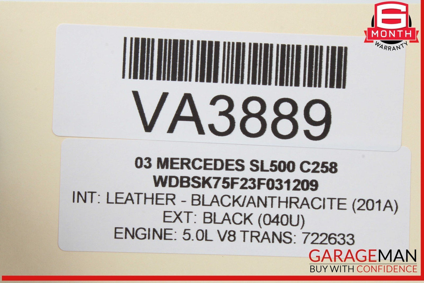 00-12 Mercedes R230 SL500 S500 Seat Vacuum Pump Reservoir Tank 2208050119 OEM
