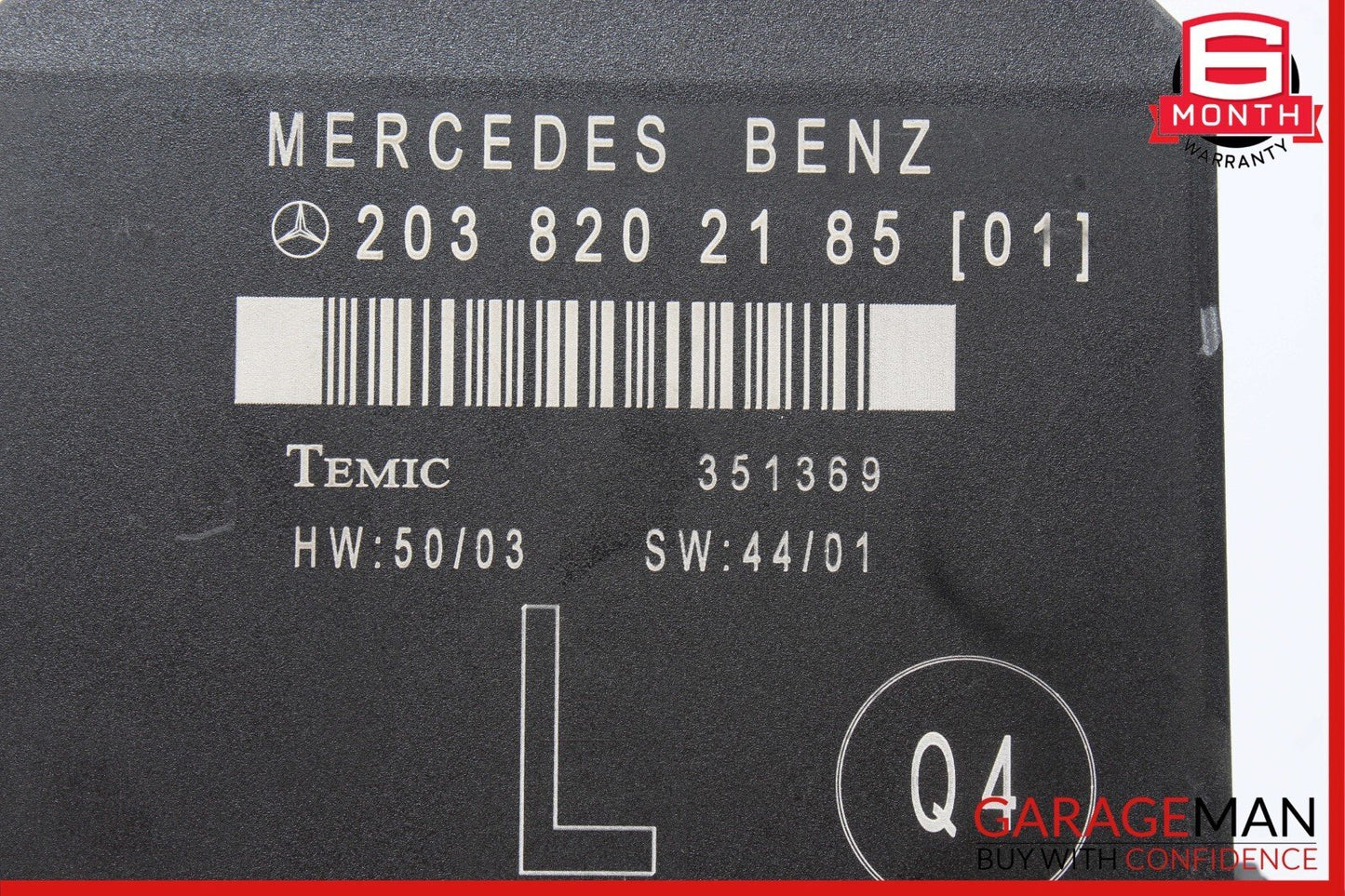01-07 Mercedes W203 C230 C320 Rear Left Side Door Computer Control Module A95