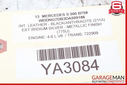 07-13 Mercedes W221 S550 Rear Right or Left Airmatic Suspension Shock Absorber