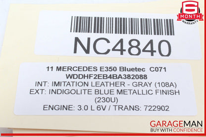 10-13 Mercedes W212 E350 Bluetec Rear Left Driver Side Exterior Door Handle OEM