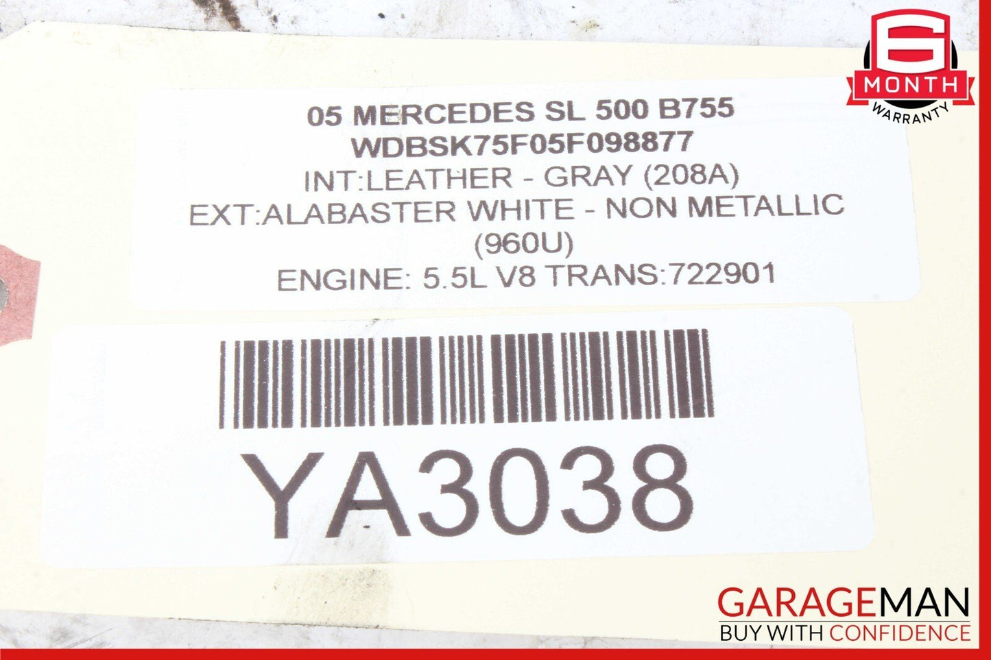 03-06 Mercedes R230 SL500 SL600 Rear Left Hydraulic Shock Strut Absorber OEM
